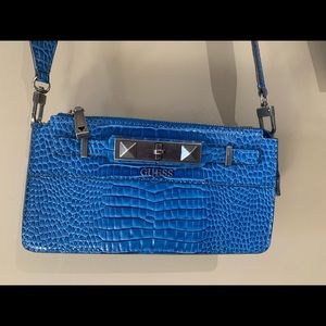 Blue cross body guess purse and matching wallet